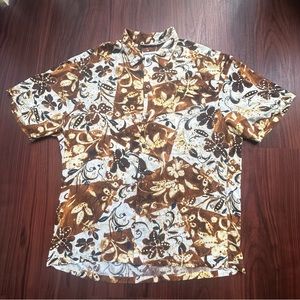 VTG Jams World Hawaiian Aloha Men's Med Button Front Driftwood Made In USA